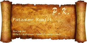 Patzauer Kamill névjegykártya